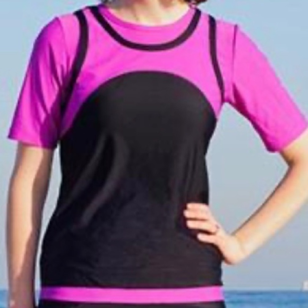 Hydro Chic Mock Neck Swim Top